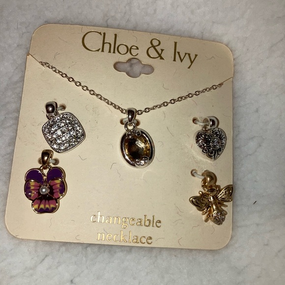 Chloe & Ivy necklace w/ 5 Interchangeable Pendants - Picture 2 of 5